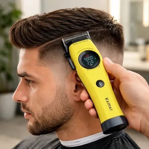 ПРОФЕСИОНАЛНА МАШИНКА ЗА ПОДСТРИГВАНЕ KEMEI KM-1735 (ЖЪЛТА)