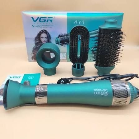 ПРОФЕСИОНАЛНА МУЛТИФУНКЦИОНАЛНА ЧЕТКА С ГОРЕЩ ВЪЗДУХ 4-В-1 VGR V-493 (1000W)