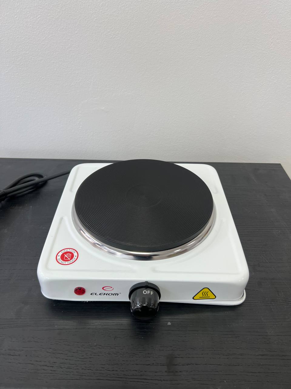 Електрически котлон EK-1707W, Единична чугунена плоча, 1500W, бял
