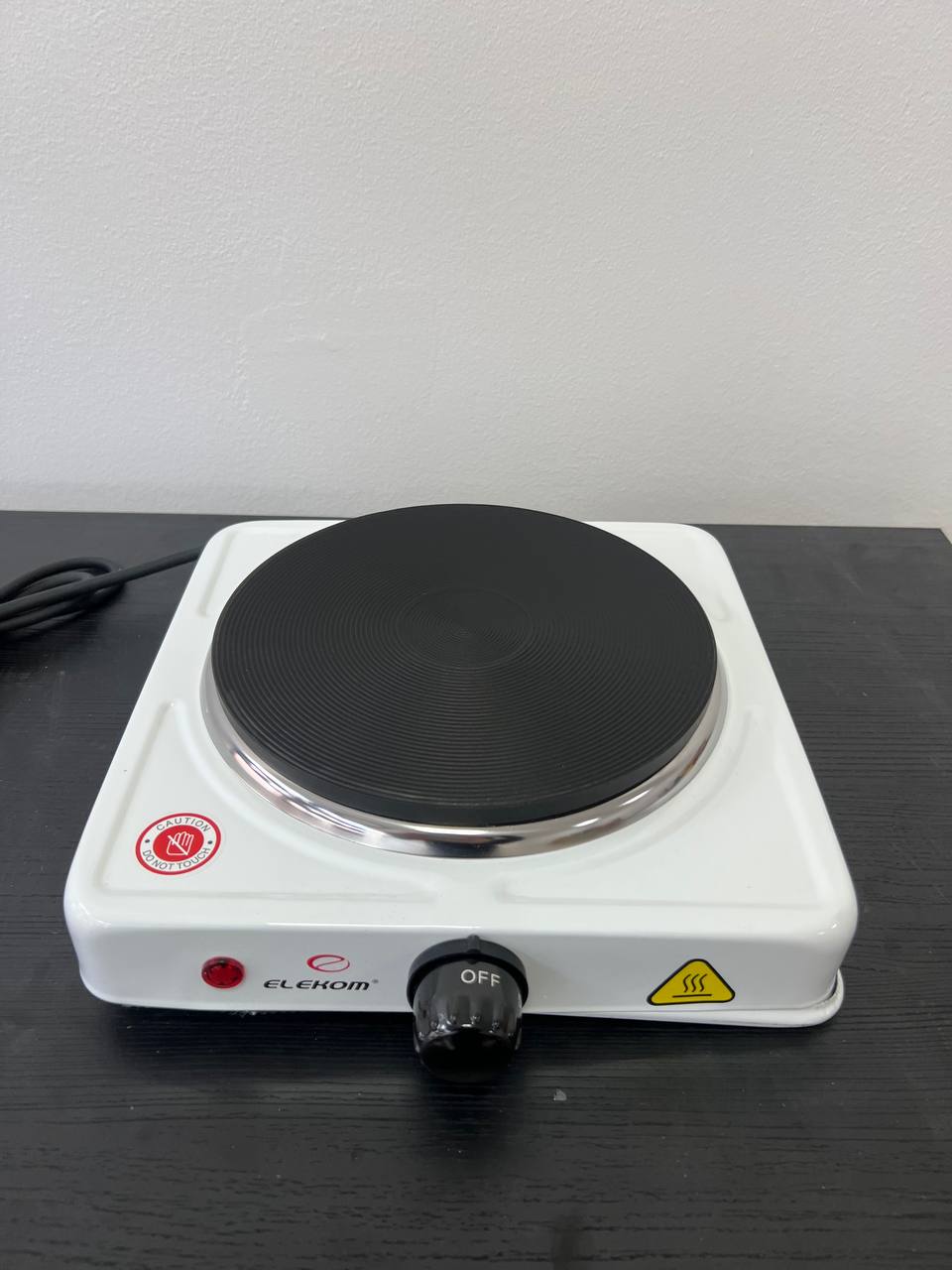 Електрически котлон EK-1707W, Единична чугунена плоча, 1500W, бял