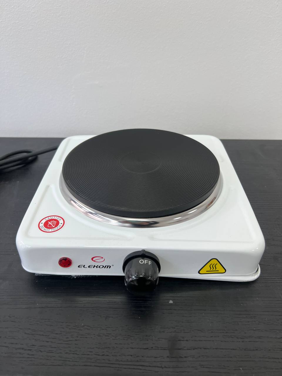 Електрически котлон EK-1707W, Единична чугунена плоча, 1500W, бял