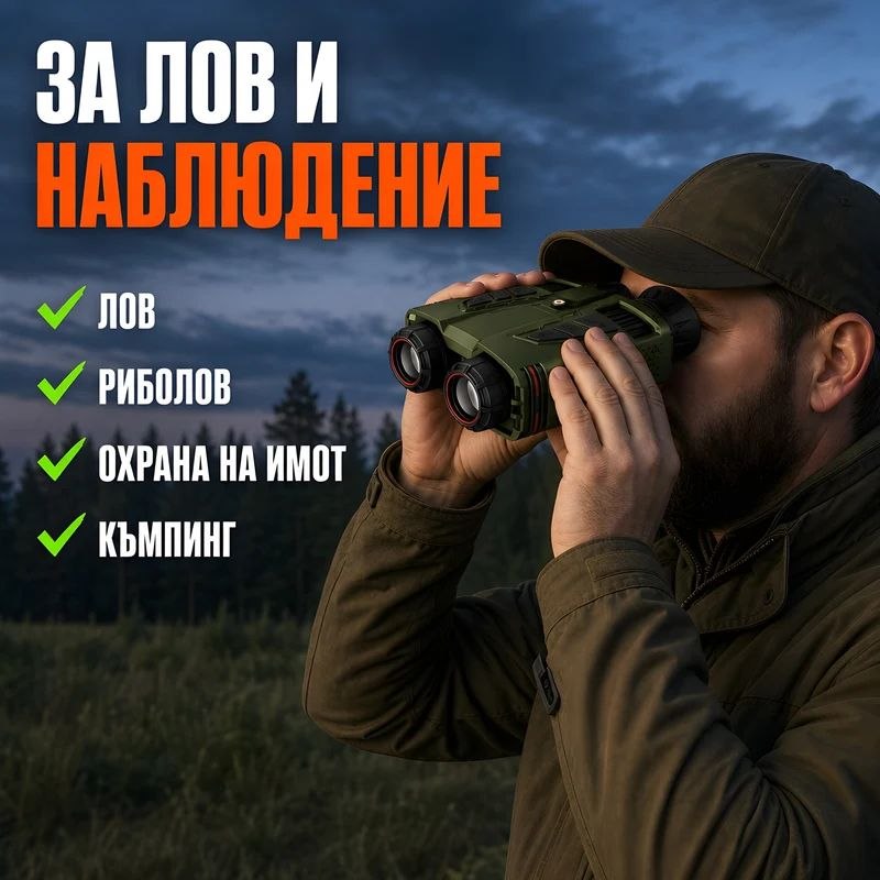 Бинокъл за нощно виждане NVC800 – 4K видео, 48MP, WiFi, зелен
