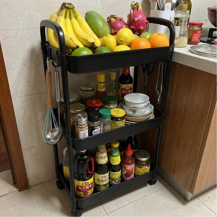 Мултифункционална количка етажерка с 3 рафта за кухня