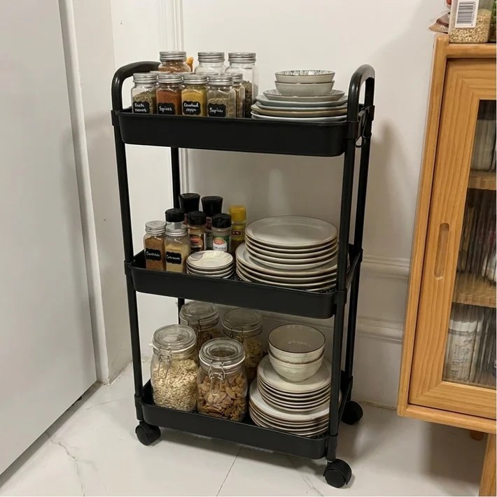 Мултифункционална количка етажерка с 3 рафта за кухня