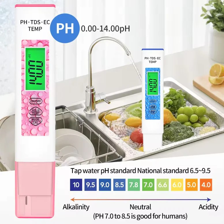 4 в 1 тестер за качеството на водата PH, TDS, EC, Температура