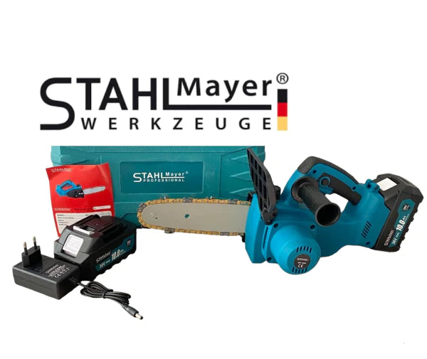 Акумулаторна резачка STAHLMAYER 38V 10Ah с казанче за масло + 2 вериги