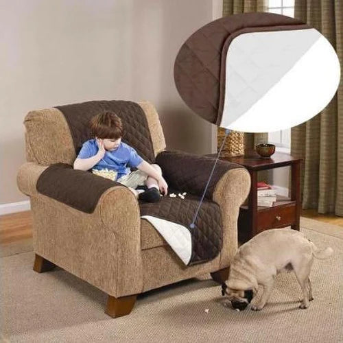 Покривало протектор за фотьойл или диван кафяв