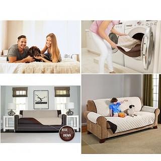 Покривало протектор за фотьойл или диван кафяв