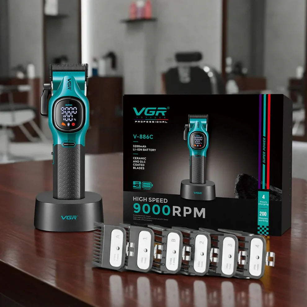 Професионална машинка за подстригване VGR V-886C GREEN