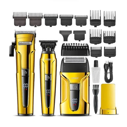 Професионален комплект 3 в 1 Машинка за подстригване, тример и електрическа самобръсначка VGR V-694