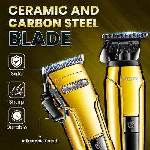 Професионален комплект 3 в 1 Машинка за подстригване, тример и електрическа самобръсначка VGR V-694