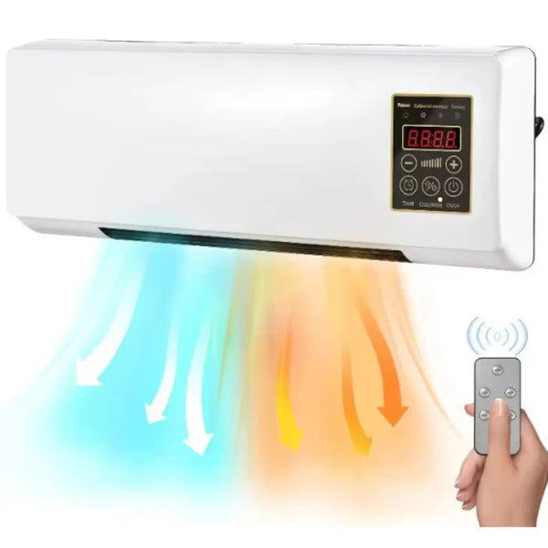 Керамичен климатик 2 в 1 Студено/Топло, от 16°C до 40°C, 1800 W, с дистанционно управление, Бял