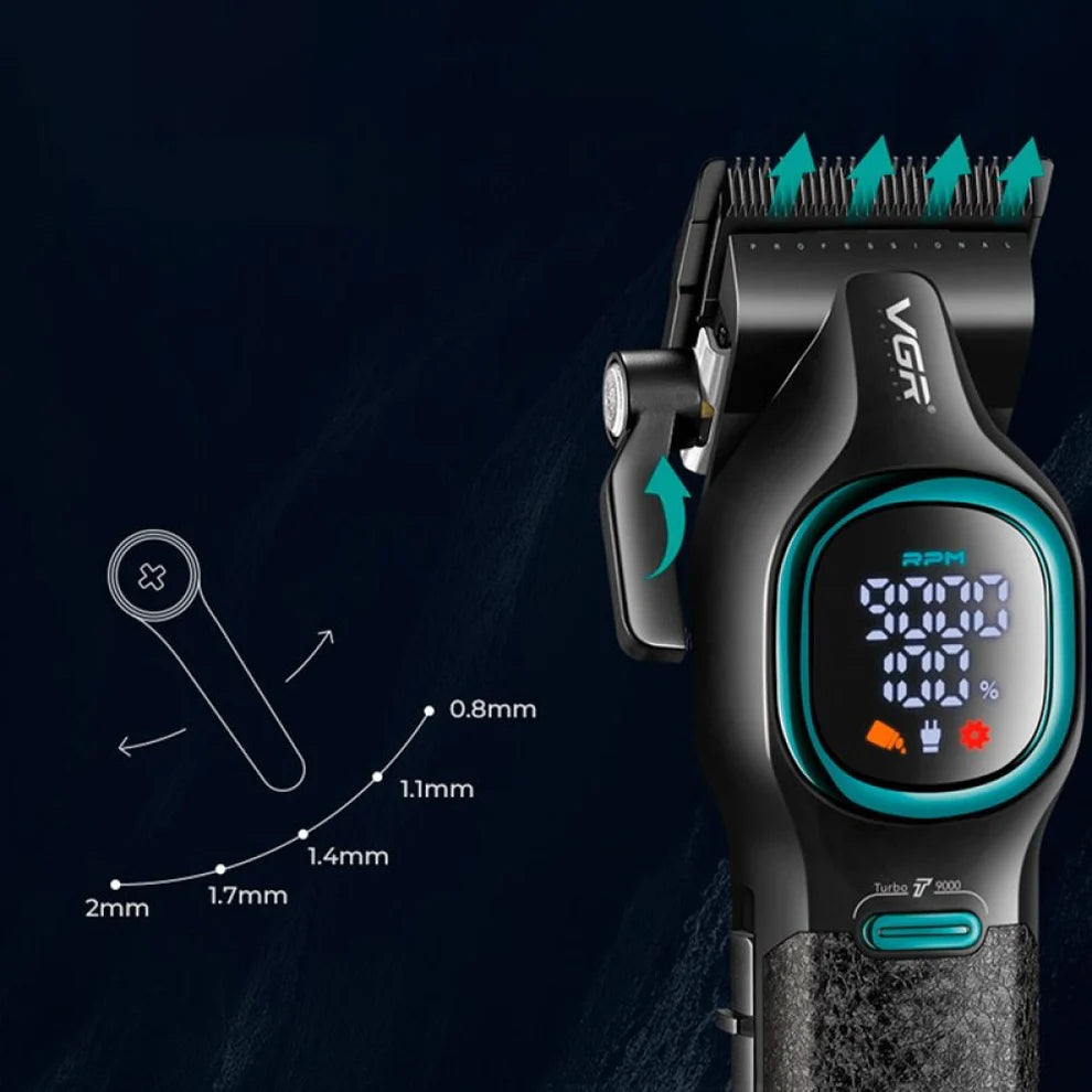 Комплект машинка за подстригване + тример VGR V-886 S2 Grip Turbo 9000RPM – Зелен