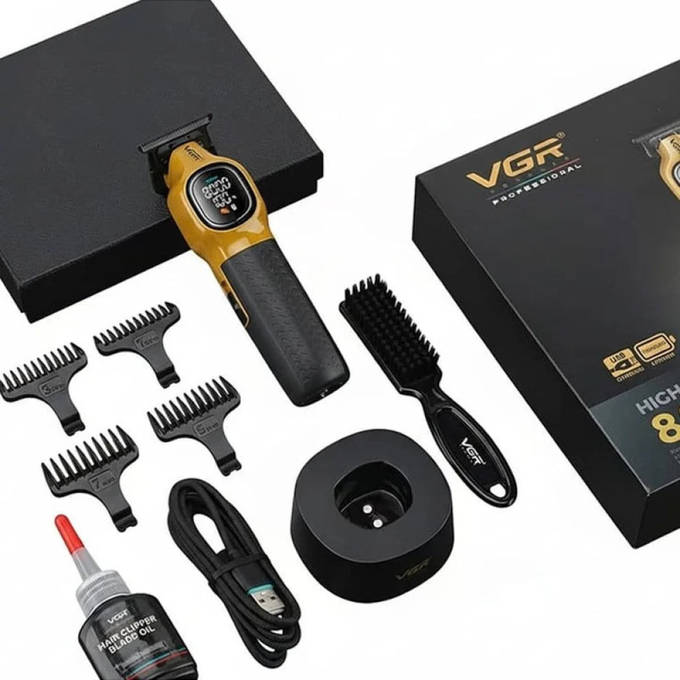 ПОДАРЪК ЧЕТКА!Професионална машинка за подстригване VGR V-886C GOLD