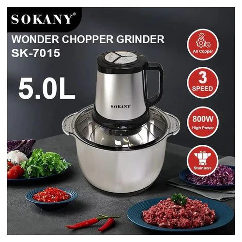 Професионален чопър SOKANY SK-7015, 800 W, 5 литра + подарък 601 рецепти