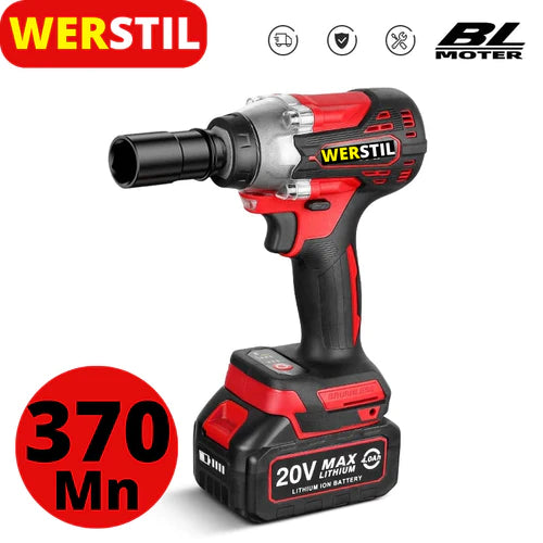 Безчетков гайковерт, WERSTIL. 20V, 5 Ah, 1/4 ", 370Nm