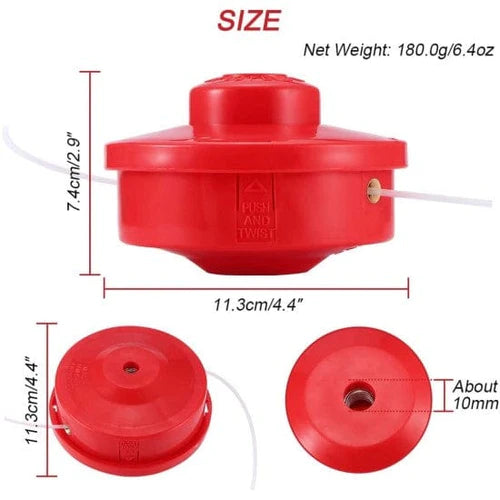 Универсална кордова глава за тример + универсална корда за бензинов тример 3 мм - 15м