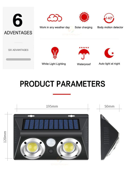 6бр. Градинска соларна лампа с лупа cob cl-5066
