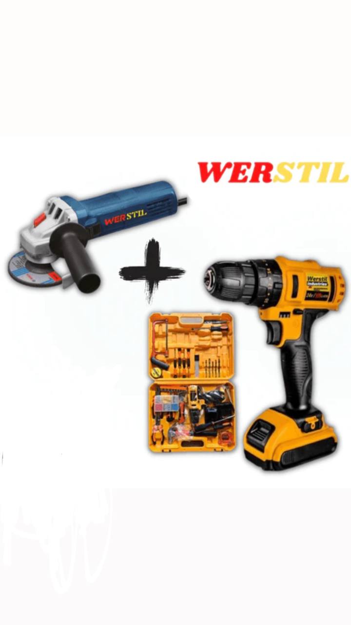 Комплект ударен винтоверт werstil 24V/5.0ah + ъглошлайф Werstil 125mm