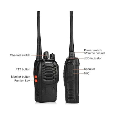 Комплект 4 бр. Радиостанция baofeng talkie bf-888s, uhf 400-470mhz, 16ch, програмиран + програмиране на кабели и cd
