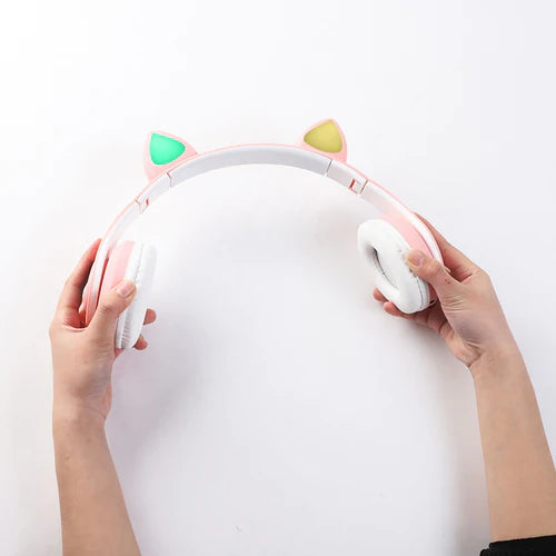 Безжични блутуут слушалки с котешки уши